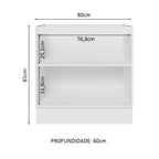 Gabinete Bajo 80 cm 2 Puertas Sin Encimera Blanco/Negro Lux Madesa