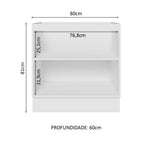 Gabinete Bajo 80 cm 2 Puertas Sin Encimera Blanco/Marrón Glamy Madesa