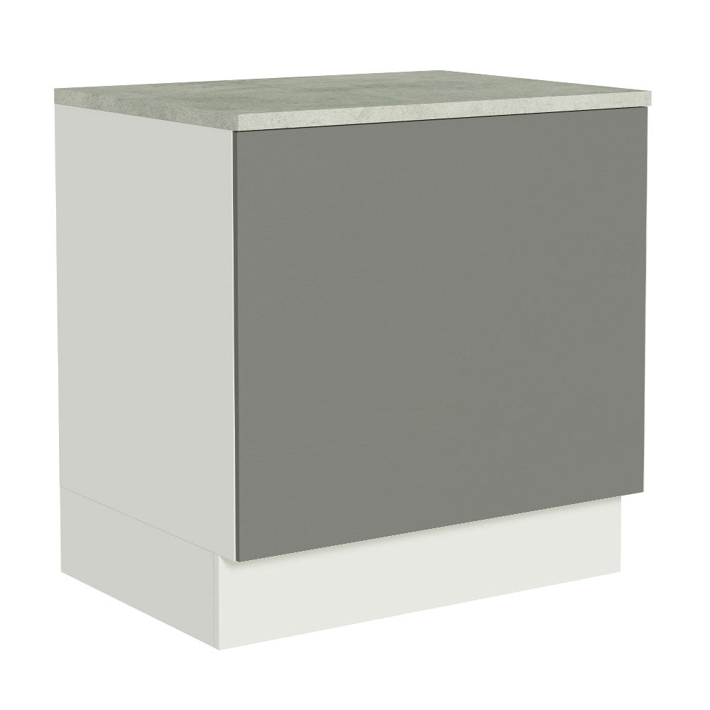 Gabinete Bajo para Horno de Empotrar 80 x 60cm Con Encimera Agata Blanco/Gris