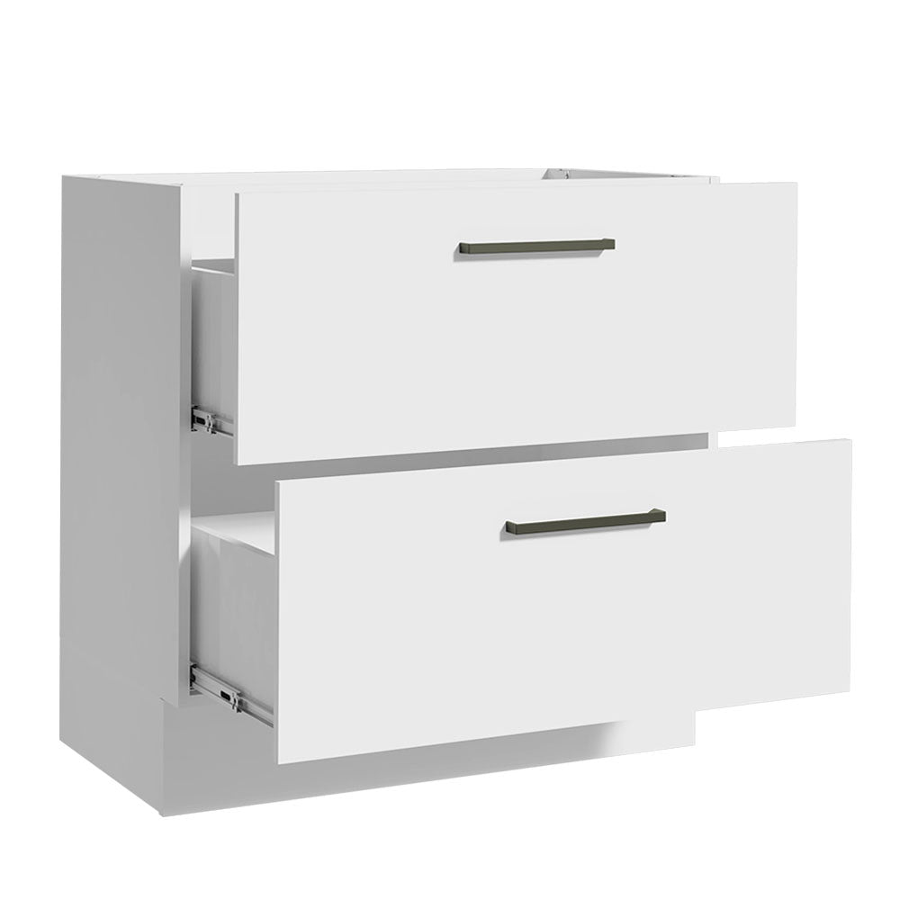 Gabinete Bajo 80 cm 2 Cajones Sin Encimera Blanco Agata Madesa
