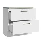 Gabinete Bajo 80 cm 2 Cajones Blanco Agata Madesa