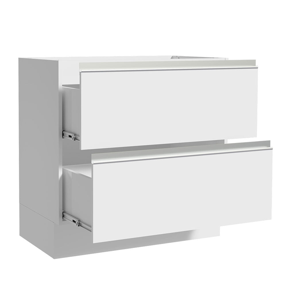 Gabinete Bajo 80 cm 2 Cajones Sin Encimera Blanco Glamy Madesa