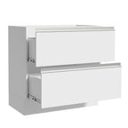 Gabinete Bajo 80 cm 2 Cajones Sin Encimera Blanco Glamy Madesa