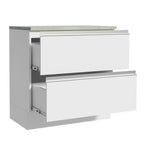Gabinete Bajo 80 cm 2 Cajones Blanco Glamy Madesa