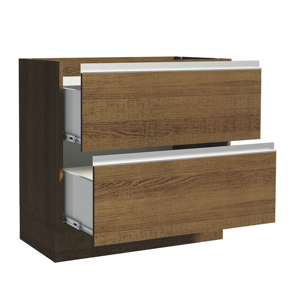Gabinete Bajo 80 x 60 cm 2 Cajones (Sin Encimera) Glamy Marrón