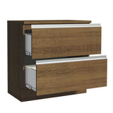 Gabinete Bajo 80 x 60 cm 2 Cajones (Con Encimera) Glamy Marrón