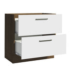 Gabinete Bajo 80 cm 2 Cajones Sin Encimera Marrón/Blanco Agata Madesa