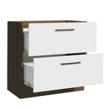 Gabinete Bajo 80 x 60 cm 2 Cajones (Sin Encimera) Agata Marrón/Blanco