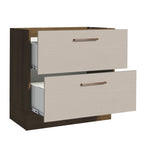 Gabinete Bajo 80 cm 2 Cajones Sin Encimera Marrón/Crema Agata Madesa