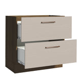 Gabinete Bajo 80 x 60 cm 2 Cajones (Sin Encimera) Marrón/Crema Agata