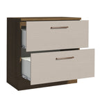 Gabinete Bajo 80 cm 2 Cajones Marrón/Crema Agata Madesa