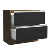 Gabinete Bajo 80 x 60 cm 2 Cajones (Sin Encimera) Glamy Marrón/Negro