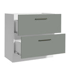 Gabinete Bajo 80 cm 2 Cajones Sin Encimera Blanco/Gris Agata Madesa