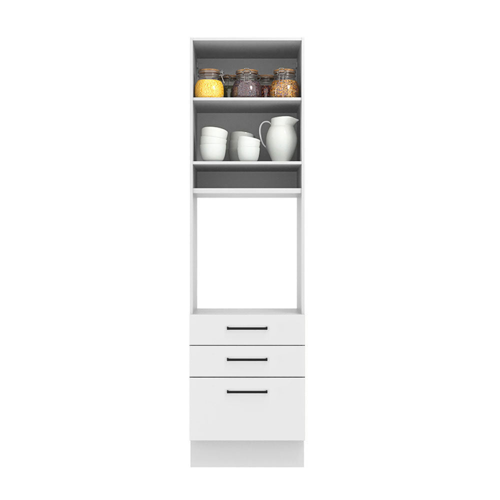 Mueble de Cocina para Horno 60 x 60 cm 1 Puerta 3 Cajones Agata Blanco