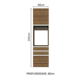 Mueble de Cocina para Horno 60 x 60 cm 1 Puerta 3 Cajones Marrón Glamy