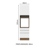 Mueble de Cocina para Horno 60 x 60 cm 1 Puerta 3 Cajones Marrón/Blanco Glamy