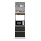 Mueble para Horno 60 cm 1 Puerta 3 Cajones Blanco/Negro Glamy Madesa