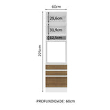 Mueble de Cocina para Horno 60 x 60 cm 1 Puerta 3 Cajones Glamy Blanco/Marrón