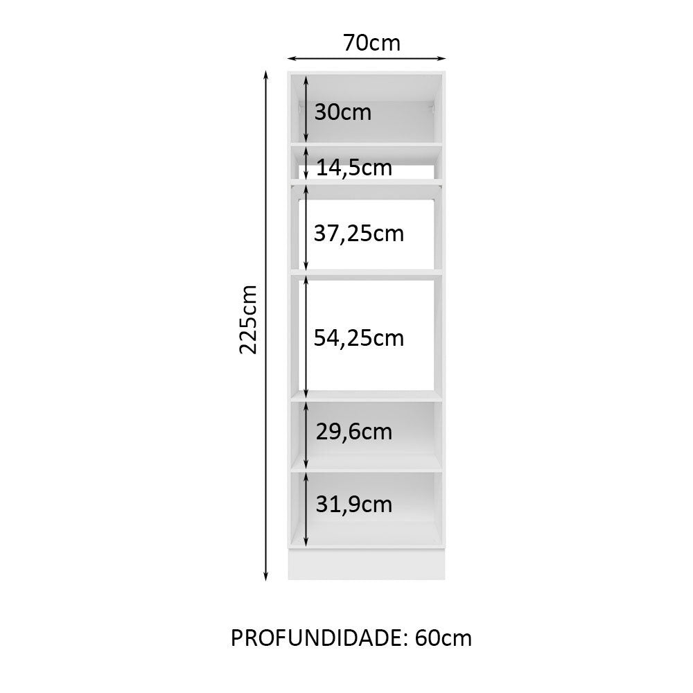 Mueble de Cocina para Horno 70 x 60 cm 3 Puertas Blanco Glamy