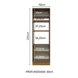 Mueble de Cocina para Horno 70 x 60 cm 3 Puertas Marrón/Blanco Glamy