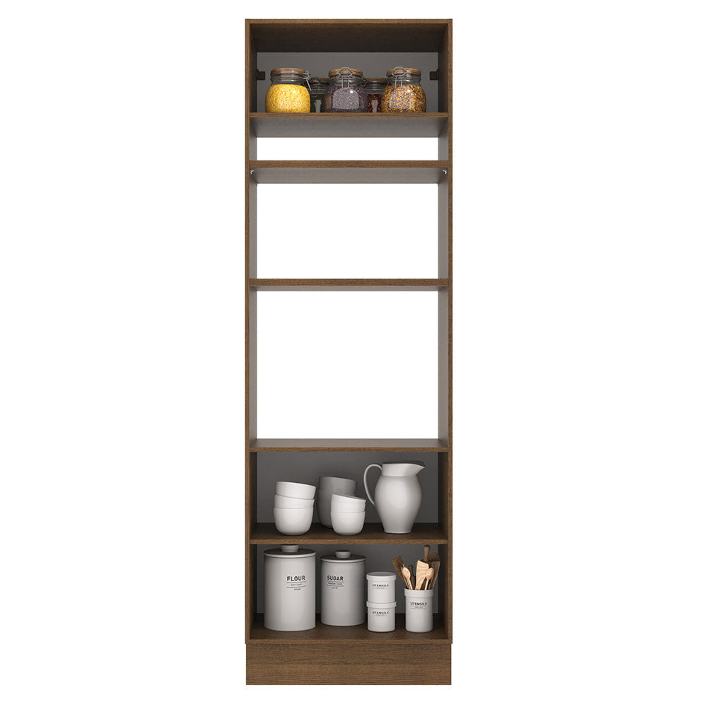 Mueble de Cocina para Horno 70 x 60 cm 3 Puertas Agata Marrón/Gris