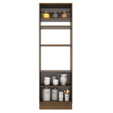 Mueble de Cocina para Horno 70 x 60 cm 3 Puertas Agata Marrón/Gris