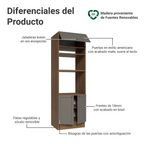 Mueble para Horno 70 cm 3 Puertas Marrón/Gris Vik Madesa