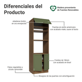 Mueble para Horno 70 x 60 cm 3 Puertas Marrón/Verde Vik Madesa