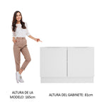 Gabinete Bajo para Fregadero 120 cm 2 Puertas Sin Encimera Blanco Stella Madesa
