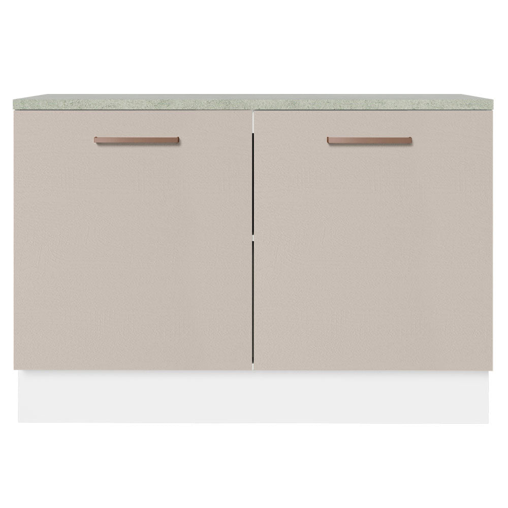 Mueble de Cocina para Fregadero 120 cm 2 Puertas (con Tablero) Blanco/Crema Agata Madesa