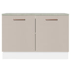 Mueble de Cocina para Fregadero 120 cm 2 Puertas (con Tablero) Blanco/Crema Agata Madesa