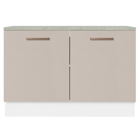 Mueble de Cocina para Fregadero 120 cm 2 Puertas (con Tablero) Blanco/Crema Agata Madesa