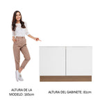Gabinete Bajo para Fregadero 120 cm 2 Puertas Sin Encimera Marrón/Blanco Stella Madesa