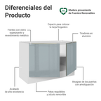 Gabinete Bajo para Fregadero 120 cm 2 Puertas Sin Encimera Blanco/Gris Lux Madesa