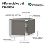 Gabinete Bajo de Cocina 120 cm 2 Puertas Blanco/Gris Vik Madesa