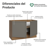 Gabinete Bajo para Fregadero 120 cm (Sin encimera) Marrón/Gris Vik Madesa
