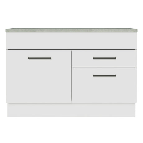 Mueble de Cocina para Fregadero 120 cm 1 Puerta y 2 Cajones (Con Tablero) Blanco Agata Madesa