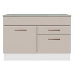Mueble de Cocina para Fregadero 120 cm 1 Puerta y 2 Cajones (Con Tablero) Blanco/Crema Agata Madesa