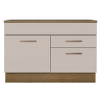 Mueble de Cocina para Fregadero 120 cm 1 Puerta y 2 Cajones (Con Tablero) Marrón/Crema Agata Madesa