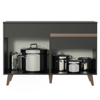 Gabinete Bajo para Fregadero 120 cm 2 Puertas 1 Cajón Negro Reims Madesa