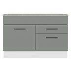Gabinete Bajo para Fregadero 120 cm 1 Puerta 2 Cajones (Con Encimera) Agata Blanco/Gris