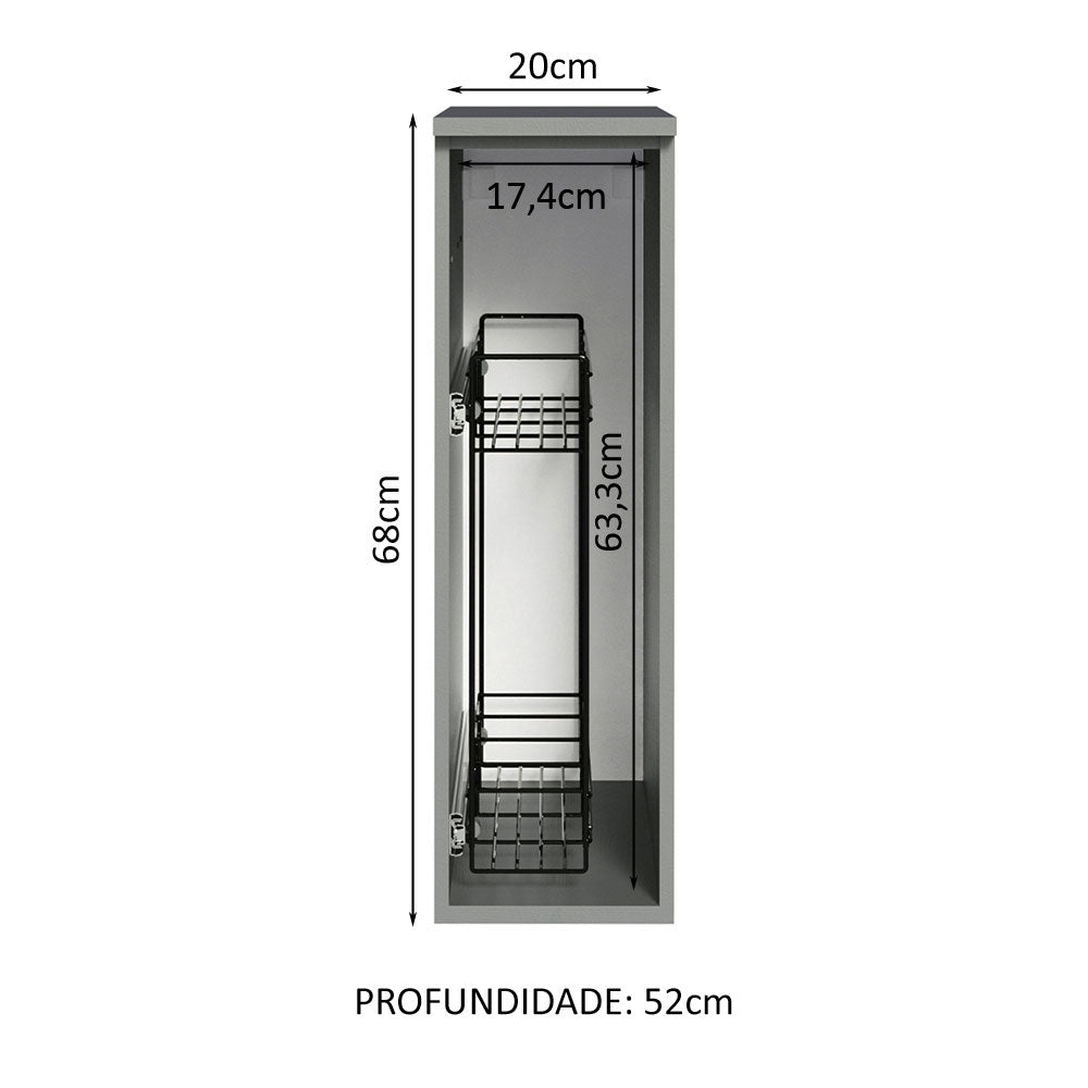 Especiero de Cocina 20 cm Gris Nice Madesa