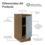 Gabinete Bajo de Cocina 35 cm 1 Puerta Marrón/Gris Lux Madesa