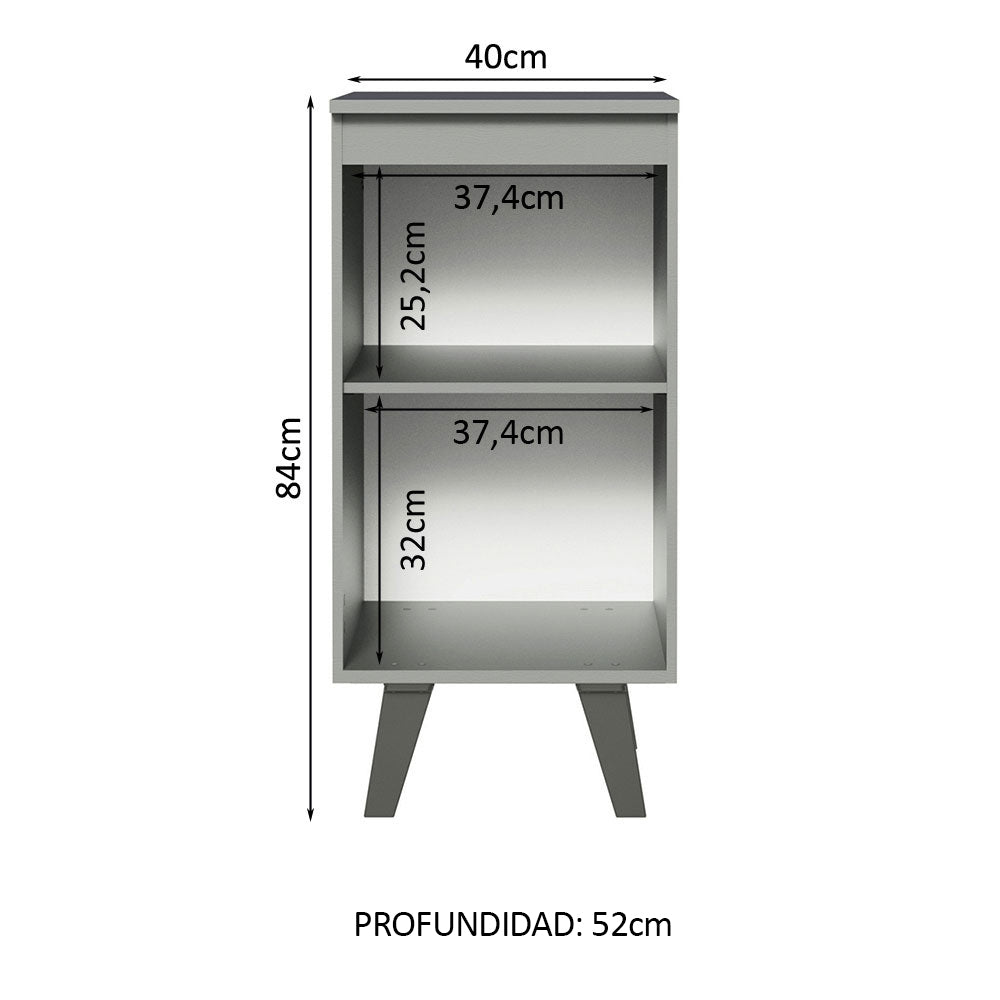 Gabinete Bajo 40 cm 1 Puerta Con Patas Gris Nice Madesa