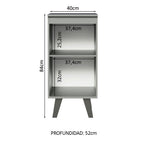 Gabinete Bajo 40 x 52 cm 1 Puerta con Patas Gris Nice Madesa