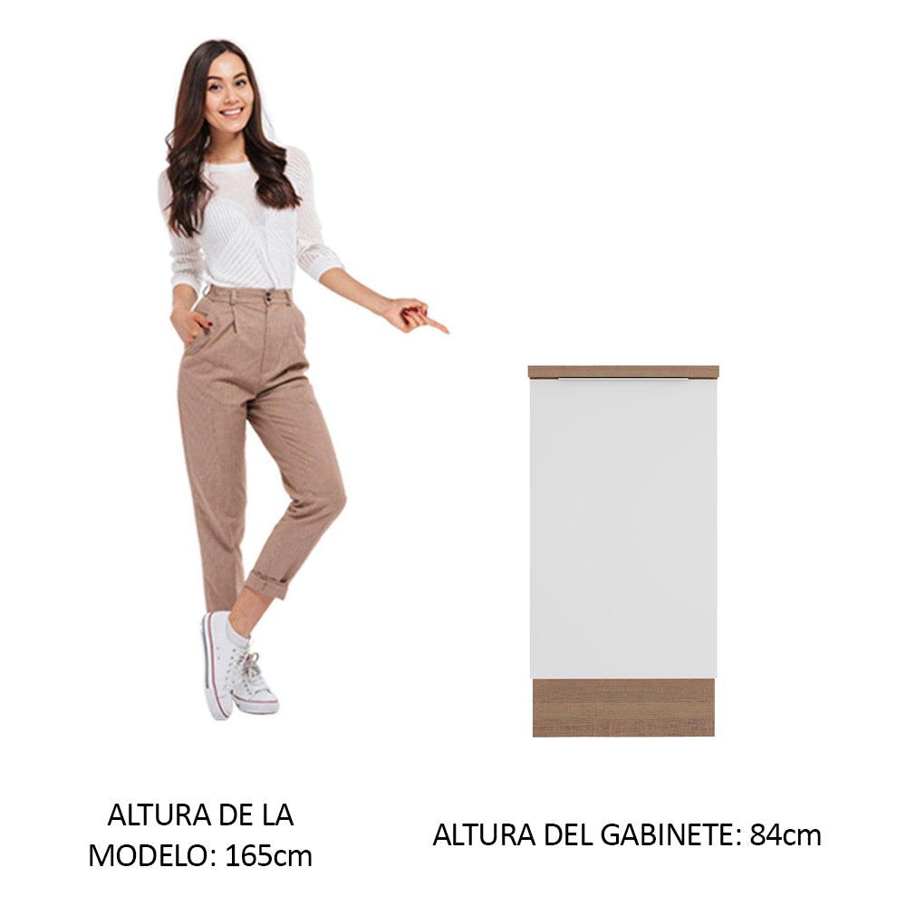 Gabinete Bajo 40 cm 1 Puerta Marrón/Blanco Stella Madesa