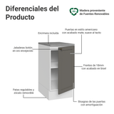 Gabinete Bajo de Cocina 40 cm 1 Puerta Blanco/Gris Vik Madesa