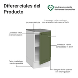 Gabinete Bajo de Cocina 40 cm 1 Puerta Blanco/Verde Vik Madesa