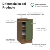Gabinete Bajo de Cocina 40 cm 1 Puerta Marrón/Verde Vik Madesa