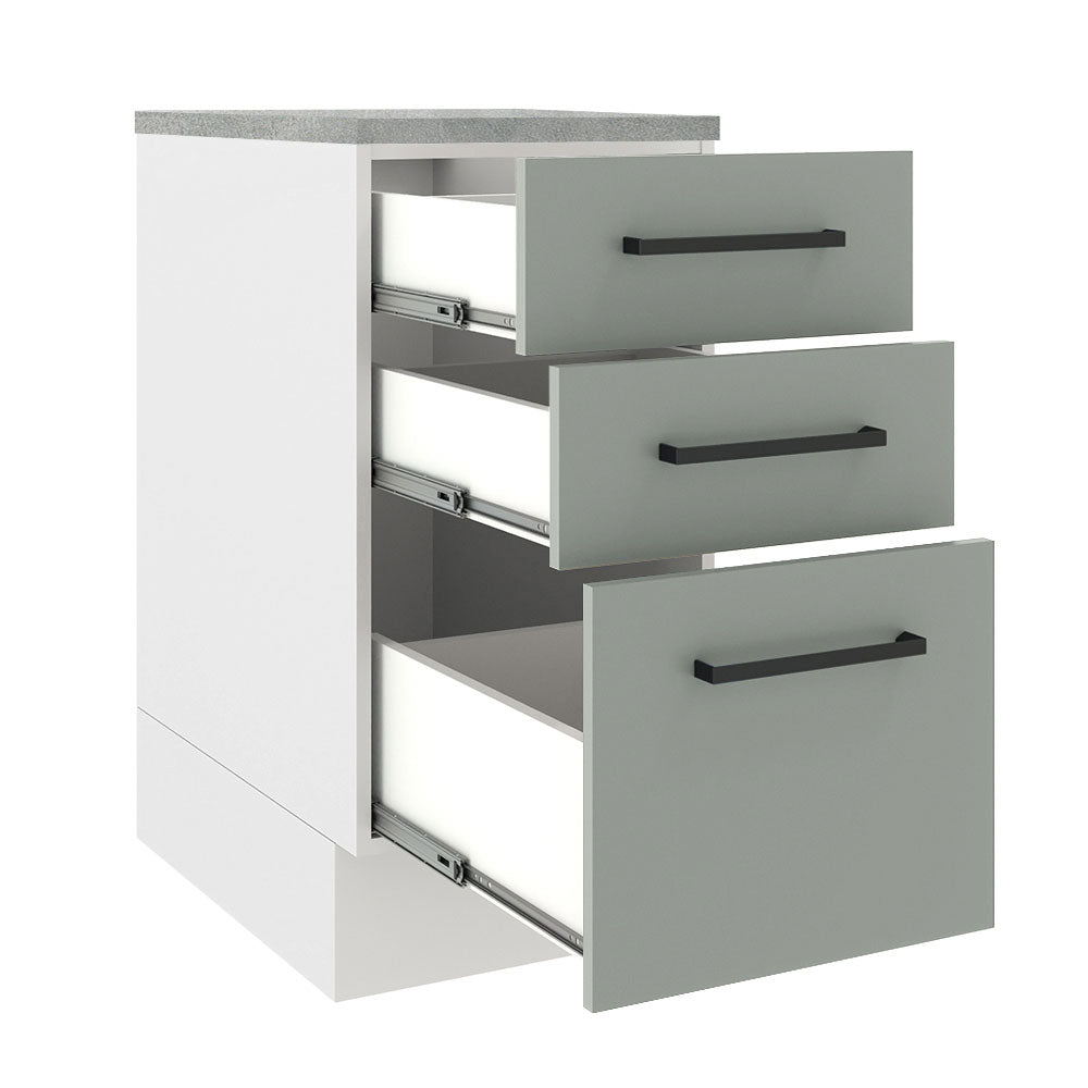 Gabinete Bajo 40 cm 3 Cajones Blanco/Gris Agata Madesa